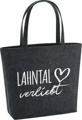 Produktbild von Huuraa Filzshopper Lahntal verliebt 22 Liter Charcoal Melange Filztasche Geschenkidee