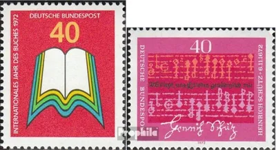 Produktbild von Briefmarken BRD (BR.Deutschland) 1972 Mi 740,741 (kompl.Ausgaben) postfrisch Internationales Jahr des Buches