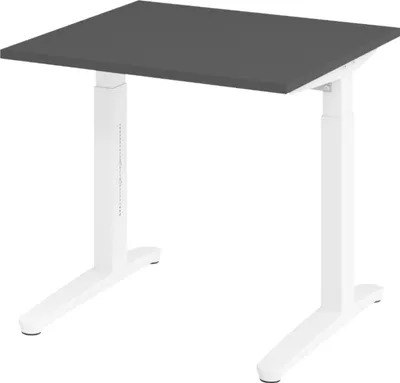 Produktbild von bümö Schreibtisch Serie-XB - Größe:  80 x 80 cm, Nachbildung: Graphit, Gestell: Weiß