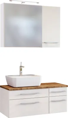 Produktbild von Held Möbel Waschtisch-Set Davos 90 cm -H- (links) weiß/matt weiß
