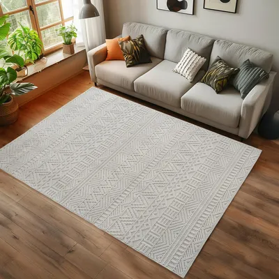 Zdjęcie produktu dla Ayyildiz | Dywan nowoczesny Helix - 60 cm x 110 cm - Kremowy - Miękki, Trwały, Stylowy