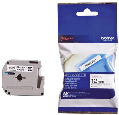 Immagine prodotto di Brother MK231SBZ Cassette per lettering M - non laminate, 12 mm x 4 m, nero su bianco