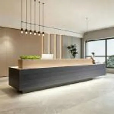 Image de Comptoir de bar d'hôtel, comptoir de bar sobre sur mesure, comptoir de caisse pour coin café, comptoir de bar monobloc 180 × 60 × 100 cm