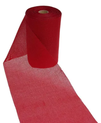 Produktbild von Tischläufer 20 cm x 5 m Leinenoptik Leuchtrot Polyester Shabby Chic