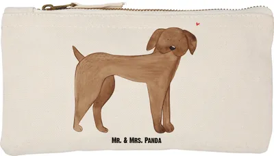 Produktbild von Mr. & Mrs. Panda Mäppchen Hund Dogge Größe S Klein - Weiß - Geschenk, Kulturbeutel, Süß, Federtasche, Herz, Kosmetikbeutel, kosmetiktäschchen, Hunde, Stoffbeutel, Sprüche