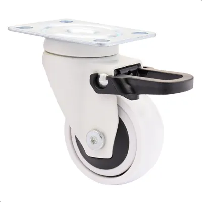 Produktbild von WAGNER Design 3C - Lenkrolle soft mit Bremse - Durchmesser Ø 50 mm, weiß, Kugellager, Tragkraft 50 kg - 01235101