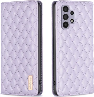 Produktbild von Galaxy A32 5G Hülle, Elegant Bookstyle Flip Leder Kartenfächer Schutzhülle mit Ständer für Samsung Galaxy A32 5G Lila