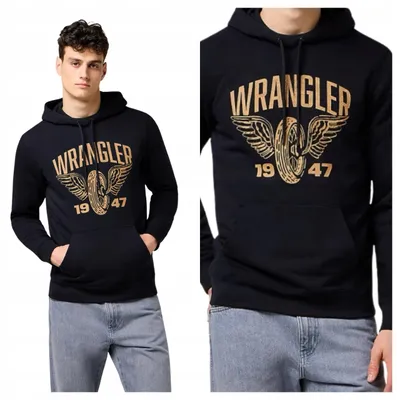 Obrázok produktu pre Wrangler | Mikina s kapucňou v štýle Americana, pánska, čierna, veľkosť XXL