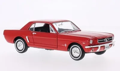 Image de Welly, modèle réduit 1:24, Ford Mustang Coupé 1964, couleur rouge, référence WE-22451-ROT