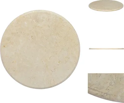 Produktbild von vidaXL Tischplatte Creme Ø60x2,5 cm Marmor - Tischplatten