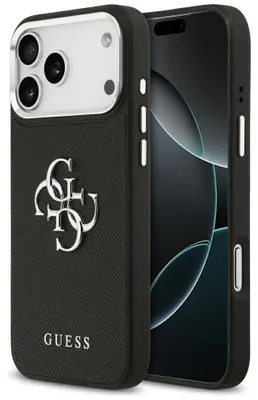 Obrázok produktu pre Guess – Hardcase 4G Grained Big and Classic Logo obal na iPhone 17 Pro Max – čierny