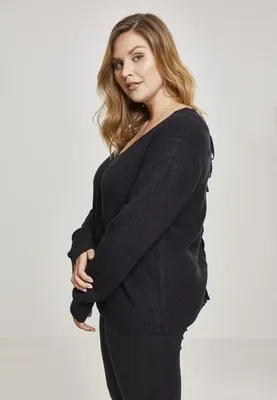 Produktbild von Urban Classics Damen Pullover Ladies Back Lace Up Sweater Black-M