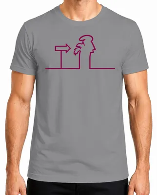 Imagen del producto de Camiseta para hombre, marca Linea Balum, diseño "Osvaldo Zeichentrick Strichmännchen Cavandoli", color gris, talla L