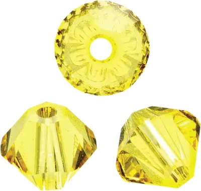 Produktbild von Glorex Schliffspitz Perlen 6 mm 12 Stück citrine