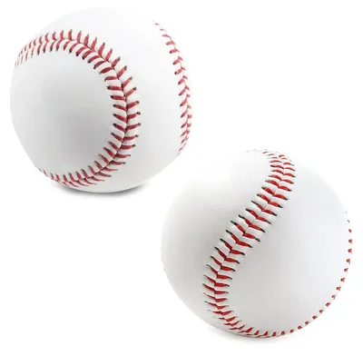 Productafbeelding van Honkbal - Zacht Polyurethanleer - 2 stuks - Wit en rood - Voor training en spel