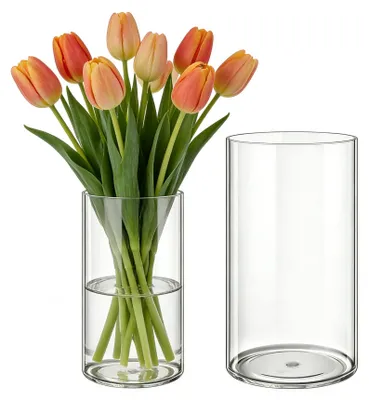Acrylvasen-Set, 2er-Pack, transparent, 12x20 & 15x25 cm