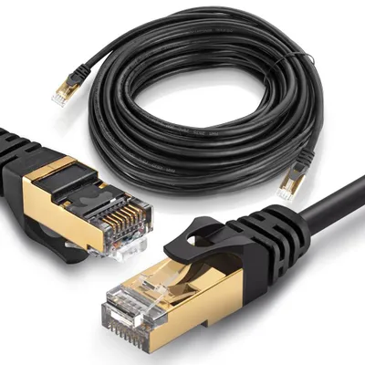 Produktbild von CAT7 Netzwerkkabel Patchkabel Internet Ethernet LAN DSL Netzwerk Kabel 1 - 15mFarbe:Schwarz;Länge:10 m