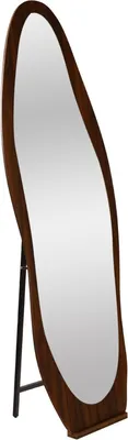 Productafbeelding van SensaHome Asymmetrische staande spiegel – Houten frame – 160 x 55 cm – Bruin