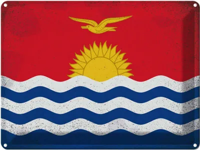 Produktbild von vianmo Blechschild 30x40 cm Kiribati Flagge Fahne Wappen