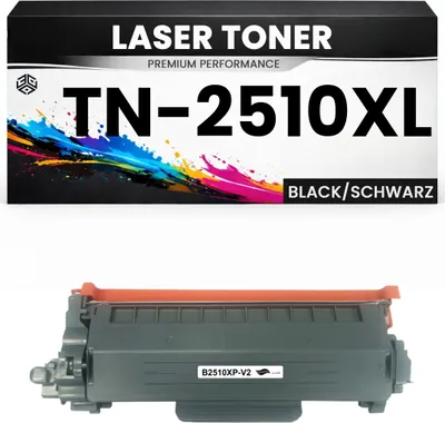 Produktbild von 2 x XL Toner TN-2510XL für Brother kompatibel Schwarz TN2510XL wie Original HL-L2400DW/2400DWE/2445DW/2447DW DCP-L2620DW/2627DW(XL)/2627DWE