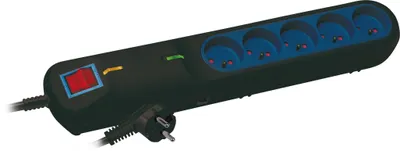 Obrázok produktu pre Lestar LF 2005, zásuvková lišta, 5 zásuviek, 3 metre, ochrana proti prepätiu, čierna