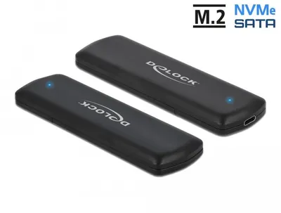 Image de DeLOCK External USB Type-C Combo Enclosure for M.2 NVMe PCIe or SATA SSD - Boîtier de stockage - M.2 - carte M.2 NVMe / PCIe (NVMe) - USB 3,2 (Gen 2) - noir (42633)