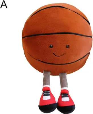 Produktbild von Weich gefülltes Basketball- und Fußball-Sportspielzeugkissen, Baby-Plüschtier, Home-Cartoon-Simulations-BasketBalancekissen 28 cm(Basketball)