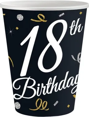 Immagine prodotto di Bicchiere di carta per 18° compleanno B&C, 18° compleanno, 6 pezzi.