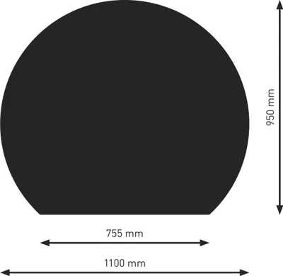 Produktbild von Raik Bodenplatte B7 Kreisabschnitt schwarz pulverbeschichtet 1100 x 950 mm