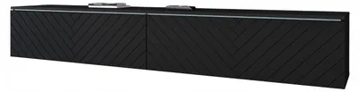 Obrázek produktu pro Lowboard APOLLO II RTV skříňka 180 cm, police pod TV, komoda MDF, jedle - černý grafitový