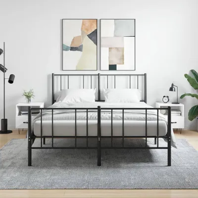 Image de vidaXL Tables de nuit 2 pcs. Blanc 40x35x47,5 cm Bois composite