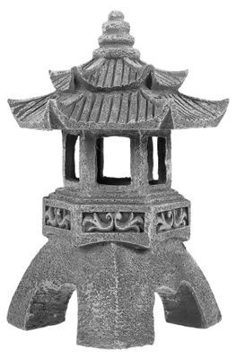 Produktbild von Japanische Steinlaterne für den Garten – Pagode mit Solarlicht, Höhe 26 cm