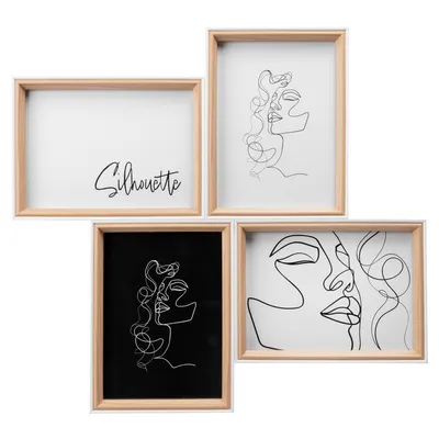 Immagine prodotto di Walther Silhouette Cornice in legno per 4 foto 13x18 cm NATURE Cornice in legno Silhouette