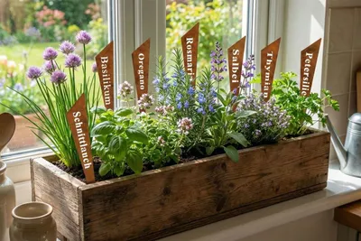 Productafbeelding van Solidchoice - Set van 7 Plantlabels voor Kruiden en Planten in de Tuin