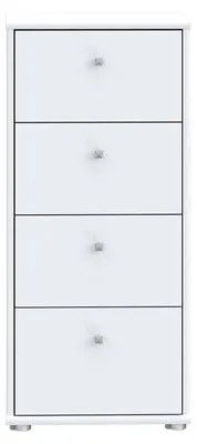 Produktbild von Forte Tempra 2 Kommode 4 Schubladen, Holzwerkstoff, weiß, Bx H xT: 38,6 x 85,5 x