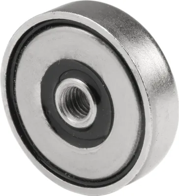 Produktbild von Topfmagnet (Neodymmagnet), Magnet mit Innengewinde M5 ø 25mm, vernickelt