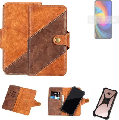 Produktbild von K-S-Trade Handyhülle Schutzhülle Bookstyle Case Wallet-Case kompatibel mit UMIDIGI F3 SE Cover Klapphülle Kantenschutz Smartphone dunkelbraun braun