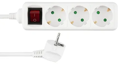 Produktbild von REV Steckerleiste, Steckdosenleiste 3fach f. Winkelstecker, 5m, 3500W, weiß