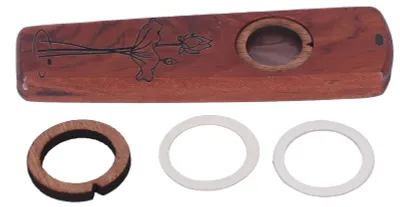 Produktbild von Holz Kazoo Flöte Holz spielen Gitarre Ukulele Begleitung Mundharmonika Membran Blasinstrument Palisander