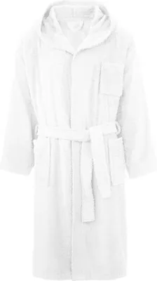 Produktbild von Borkum Bademantel XL weiß Baumwolle Frottee 400g/m² Kapuze Herren