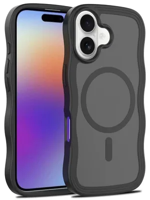 Produktbild von Für Apple iPhone 17 MagSafe Skin Feel Wave Texture Design Schutz Hülle Schwarz