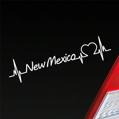 Produktbild von Auto Aufkleber New Mexico Herz Herzschlag 19x5 cm Weiss Matt Sticker Heckscheibenaufkleber