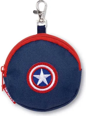 Imagen del producto de Cartera Captain America, 9x9x2 cm, color azul. Azul, talla única