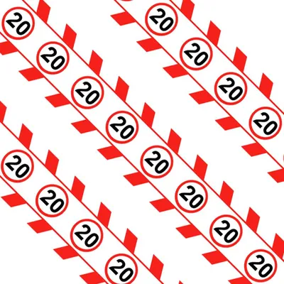 20. Geburtstag Absperrband, 30 m x 7,5 cm, rot-weiß, Deko