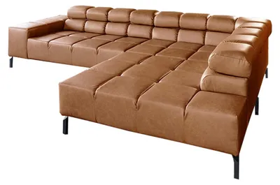 Produktbild von KAWOLA Sofa NELSON Ecksofa Leder cognac mit motorischem Sitzvorzug Recamiere rechts