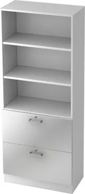 Produktbild von SIGNA G 7300 CE - 5 OH Schrank mit Hängeregistratur (abschließbar) Chromgriff Metall Weiß/Silber
