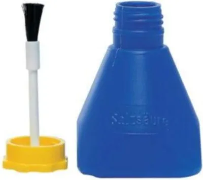 Produktbild von STUBAI Lötwasserfläschchen Blau mit Auslaufstopp und Pinsel 100ml - 284204