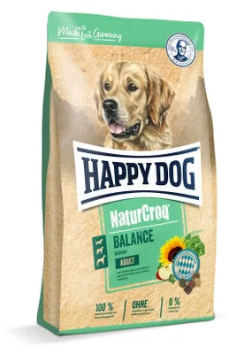 Obrázok produktu pre HappyDog 15 kg, prírodné granuly Balance s kuracím mäsom, syrom a špenátom