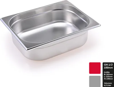 Produktbild von GN Behälter Gastronorm 1/2 Edelstahl 100 Millimeter