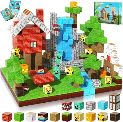 Produktbild von 100PCS Magnetische Bausteine Magnetblöcke - Kreatives Spielzeug ab 4 5 6 7 Jahren für Jungen & Mädchen Ostergeschenke Kinder